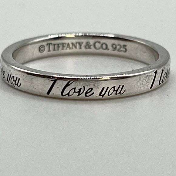 Tiffany Retired Notes "I Love You" Ring - Sterling Silver - Size 8.0 - Picture 4 of 11
